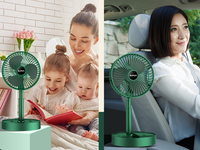 Ventilateur de bureau portable avec hauteur réglable pour voyage camping tente chambre bébé enfants, rechargeable et super silencieux