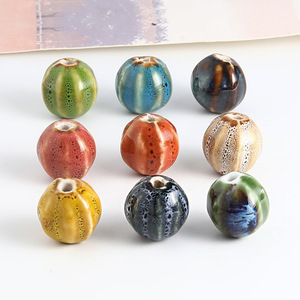 Perle in Ceramica a Forma di Anguria Grande, Sciolte, Fatte a Mano a Jingdezhen, a Forma di Zucca, per Gioielli Fai-da-Te, Accessori per Bracciali, Materiale - Product Image 2