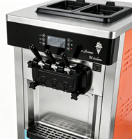 Máquina Comercial Vertical de Helado Suave de 20-28L/H, de Acero Inoxidable con Control Digital Automático para Yogur Congelado, Frutas, Leche o Agua
