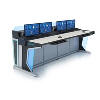 HAO YUAN Conception d'usine Mobilier commercial moderne Poste de travail avec éclairage LED Bureau de commande et de contrôle Centre de contrôle des moniteurs Consoles de table