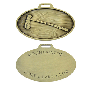 Biểu Tượng Tùy Chỉnh Kim Loại Brass Golf Túi Thẻ Thể Thao Phong Cách Mềm Mại Và Cứng Men Kim Loại Hành Lý <span class=keywords><strong>Tag</strong></span> Với Vành Đai Da - Product Image 6