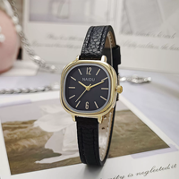 Montres carrées pour femmes ND125P, montres pour filles, bracelet en cuir simple, montres à quartz décontractées pour femmes, élégantes et minimalistes