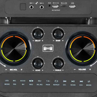 Altavoz de karaoke para fiestas CH-2127, doble woofer de 12 pulgadas, potente, para exteriores, con 2 micrófonos inalámbricos y control remoto.