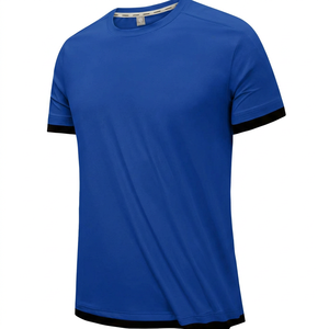 Men's Light Gray Crew Neck Short Sleeve T-Shirt Moisture Wicking Polyester Solid Color Regular Fit All Seasons Apparel - Product Image 5