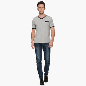 T-shirt Homme de Haute Qualité Personnalisé avec Boutons, T-shirts Bio pour Hommes, Chemises Douces Grande Taille pour Hommes avec Poche, Vêtements de Nuit - Product Image 4