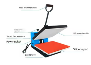 38X38 High Pressure Sublimation <b>Printing</b> Manual Heat Press Transfer <b>Machine</b> for T-Shirt & Flat Product - Product Image 4
