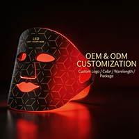 Masque facial LED portable en silicone pour luminothérapie, 4 couleurs, lumière rouge NIR, utilisation domestique, appareil de beauté sans fil pour les soins de la peau