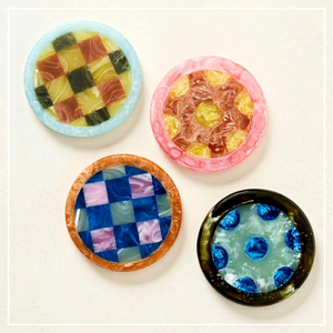 Sous-verres en bois à fleurs naturelles transparentes, sous-verres à thé en résine époxy, sous-verres personnalisés à fleurs séchées par Fashion Craft India - Product Image 1
