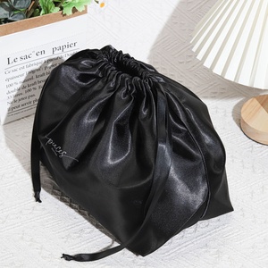 Custom Square Bottom <strong>Large</strong> Satin Cosmetic <strong>Drawstring</strong> <strong>Bag</strong> High End Travel Shopping Promotion Gift Makeup Pouch Dust Silk <strong>Bag</strong> - Product Image 4