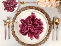 Veweet — ensemble d'assiettes de mariage chinois, os de rose, ballerines élégantes