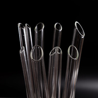Paille en verre transparente en borosilicate de haute qualité, résistante à la chaleur, colorée, à embout pointu et oblique, pour milk-shake, tube épais et thé au lait aux perles Boba