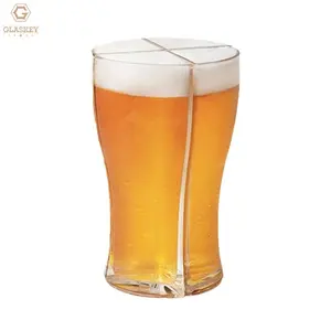 Ensemble de verres à bière Super Schooner 4 en 1 Tasse à bière Cola en verre transparent pour les bars de fête à la maison