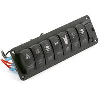 12V noir 7 gang interrupteur panneau acier inoxydable bouton poussoir voiture Marine bateau 4.2A double chargeur Usb prise de courant Led interrupteur à bascule