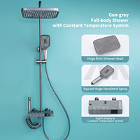 Salle de bain Pistolet à pluie Gris Système de douche Baignoire murale Mélangeur Robinet de douche s Piano Keys Douche