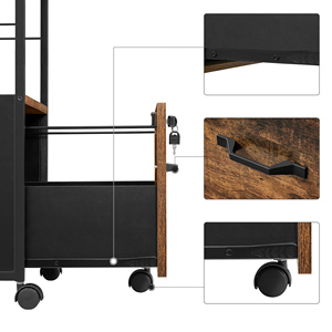 Storage Metal VASAGLE Vintage Wooden Cabinet Drawers Printer Stand Office Cabinet Storage Metal Filing Cabinets