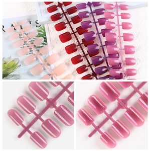 24 piezas reutilizables estilo de <span class=keywords><strong>moda</strong></span> puntas de <span class=keywords><strong>uñas</strong></span> acrílicas Color sólido decorado Sexy <span class=keywords><strong>uñas</strong></span> postizas belleza diaria herramientas de arte de <span class=keywords><strong>uñas</strong></span> - Product Image 2