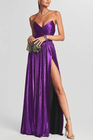 Robe de soirée élégante et sexy pour femme, sans bretelles, dos nu, taille haute, drapée, longue, couleur unie, collection 2026