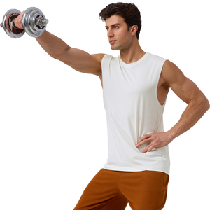 Tops en modal respirant pour hommes, amples et rafraîchissants, pour la course à pied, le basketball, l'entraînement, <span class=keywords><strong>débardeur</strong></span> personnalisé pour hommes, t-shirt sans manches, <span class=keywords><strong>débardeur</strong></span> de fitness - Product Image 5