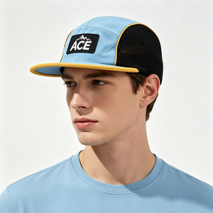 Gorra de Lona de 5 Paneles para Hombre, Dos Tonos, Secado Rápido, Transpirable, Ligera, para Correr, Ciclismo, Senderismo, Deporte al Aire Libre, con Logotipo Personalizado - Product Image 1
