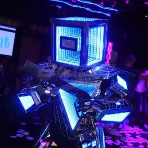 2023 LED espejo robot disfraz CO2 adulto disfraz de robot con luces LED para adulto robots Cosplay disfraz para espectáculo de fiesta