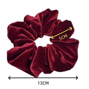 Chouchous en velours vintage faits à la main, minimalistes, couleur unie, élastiques, pour femmes, accessoires de mode, vente en gros personnalisée - Product Image 4