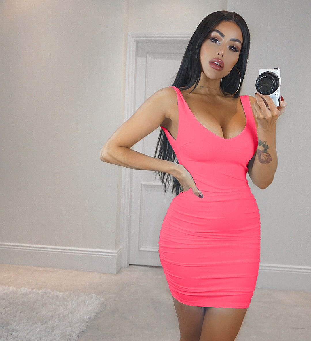 Sexy Women Dress - Solid Luxury Clubwear for Night Out