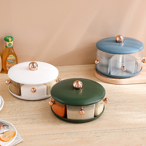 Tarro de condimentos doméstico de ABS para sal y glutamato monosódico, caja giratoria multi-compartimentos de un solo cuerpo - Product Image 1