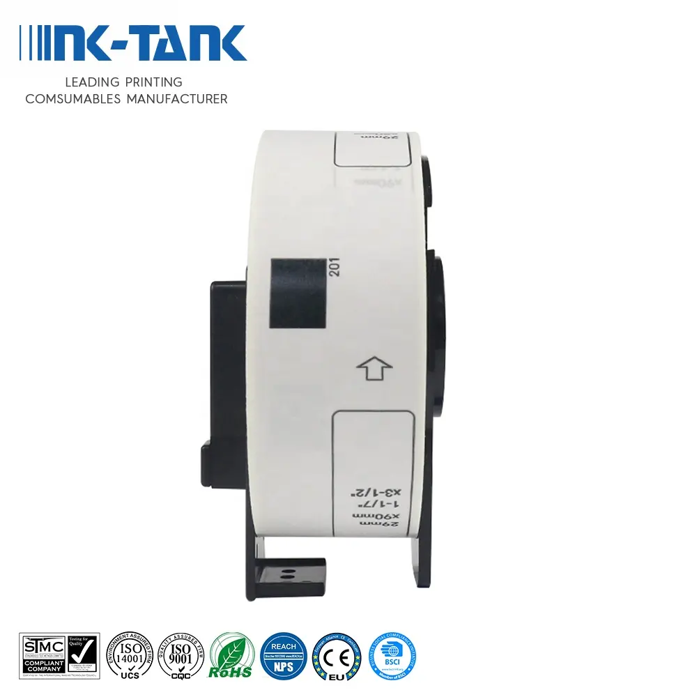 INK-TANK uyumlu DK1201 DK-11201 DK11201 DK 11201 siyah beyaz kendinden yapışkanlı termal kağıt etiket rulosu kardeş yazıcı