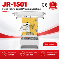 Machine d'impression d'étiquettes textiles Flexo JR-1501, 1 couleur, largeur max. 155 mm, 60 m/min, imprimante d'étiquettes tissées pour vêtements, certifiée CE