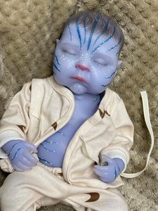 Muñeca Bebé <span class=keywords><strong>Reborn</strong></span> de <span class=keywords><strong>Silicona</strong></span> Realista de 13 Pulgadas con Función de Brillo en la Oscuridad, Bobbie Azul, Certificación CE - Product Image 2