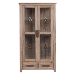 Gabinete de almacenamiento de madera con puertas de vidrio MOQ bajo Recién llegado Muebles de comedor de madera Roble Sostenible/Pino/Acacia Madera maciza - Product Image 1