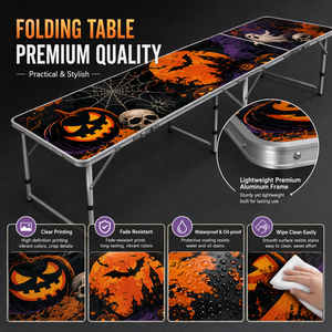 Table <span class=keywords><strong>de</strong></span> beer pong pliable <span class=keywords><strong>de</strong></span> 2,4 m pour Halloween – Idéale pour les fêtes, les clubs et le divertissement familial en intérieur - Product Image 3