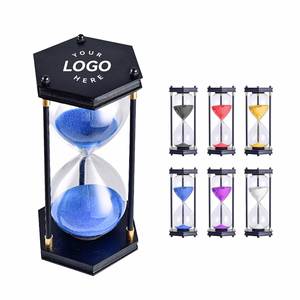 นาฬิกาทรายไม้ธรรมชาติ งานฝีมือ พร้อมโลโก้สั่งทำ นาฬิกาทรายสำหรับแต่งหน้า 30 นาที นาฬิกาทรายจับเวลา - Product Image 1