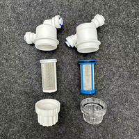 Préfiltre à eau en plastique à connexion rapide 1/4'' 3/8'' Blanc Noir POM Filtre à sédiments droit pour système d'eau RO domestique 40 microns