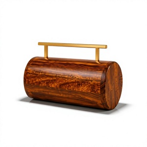 Modern Wooden Hanging <b>Tissue</b> Box Cover Round Horizontal Geometric Decorative Holder for <b>Wedding</b> Living Room Desktop Accessory - Product Image 1