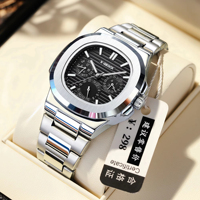 Montre Homme X-GEQCK Tendance, Montre à Quartz de Luxe Sportive Étanche, Multifonctionnelle Trois Yeux, Montre Reloj Lumière Nocturne