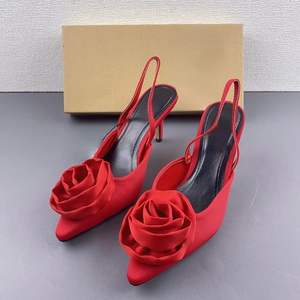 Zapatos De Tacon Para Mujer sandali moda fiore rosso <span class=keywords><strong>tacchi</strong></span> alla moda <span class=keywords><strong>con</strong></span> fiocco - Product Image 3