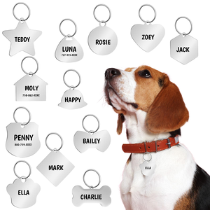 Custom Engraved Stainless Steel Pet ID Tags Corrosion-Resistant for <b>Dogs</b> and Cats - Product Image 1