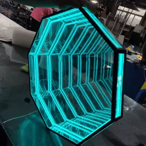 Nuovo prodotto di tendenza insegna al neon a specchio a effetto infinito a led 3D di alta qualità per la decorazione decorazione murale multicolore