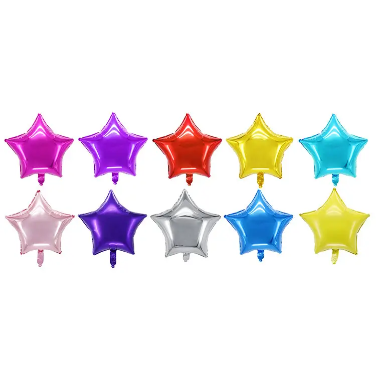 Manufacture High Quality Custom Mylar Balloons Wholesale Printed Logo Colorful Party Event Decoration Star Helium Foil Balloons