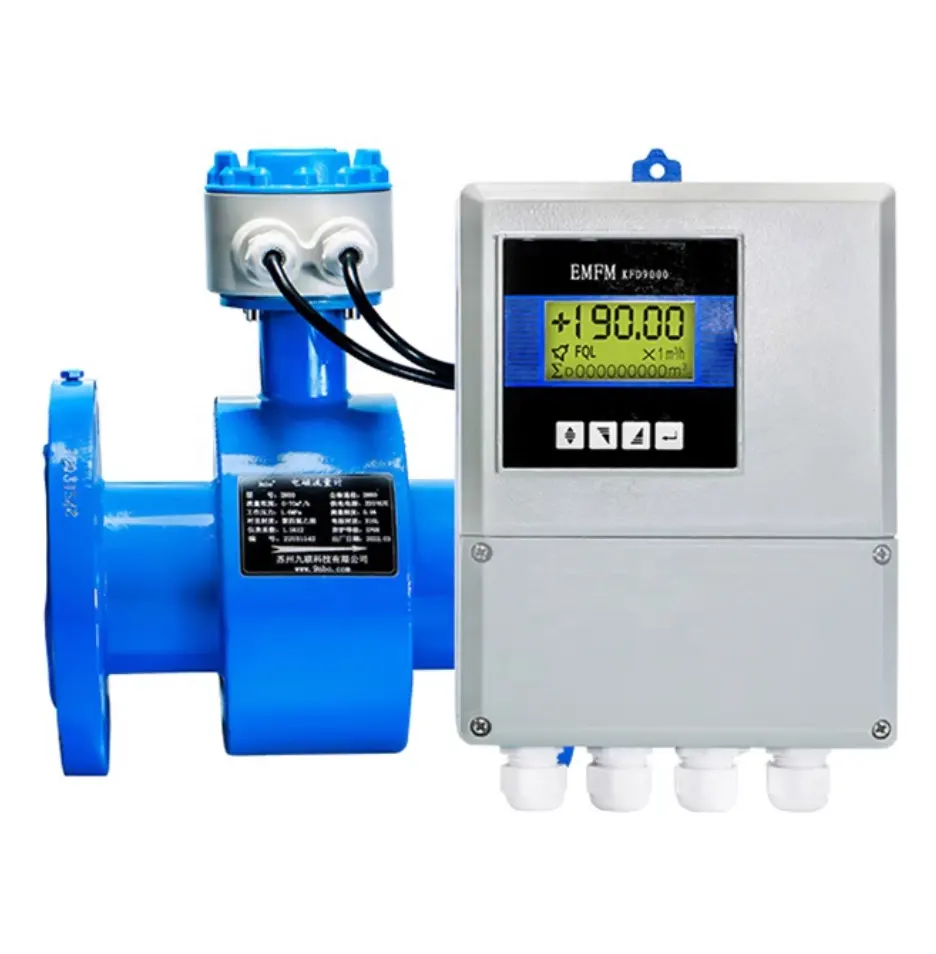 China smart industrial digital oil water flow meter price liquid flow meter electromagnetic magnetic flow meter converter sensor