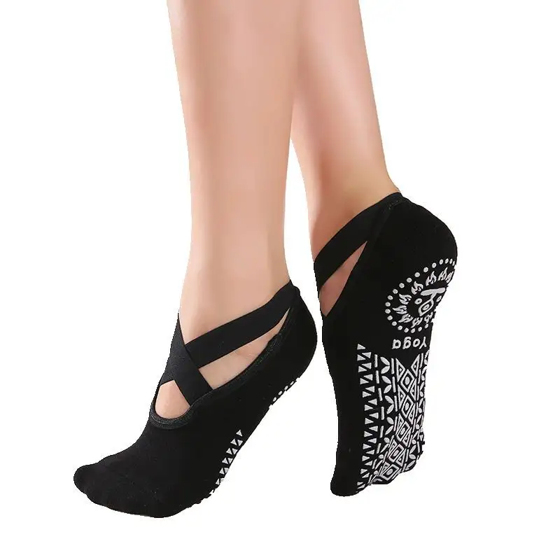 High Quality Women's Pilates Socks In-stock Wholesale Custom Logo Non-slip 5-Toe Socks Grip Trampoline Yoga Dance Shoes Socks