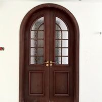 Porte intérieure vintage française en WPC, pivotante, en bois massif, avec verre de sécurité, porte creuse/porte irrégulière/porte en verre