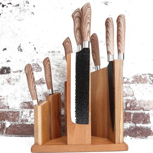 Kitchen Knife Rack Magnetic Wood 7Pcs <b>Desktop</b> Vertical Utensil Holder For Countertop Storage - Product Image 1