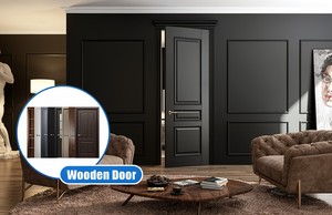 Puerta de Madera de Roble Natural Sólido de Estilo Contemporáneo, Tallada, Impermeable, para Exteriores de Casas, con Acabado Estilo Esloveno - Product Image 6