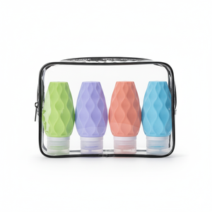 TSA Wavy-shaped Squeezable Silicone Travel <b>Bottles</b> Set Leak Proof 90ml 60ml Refillable Toiletries Containers for Shampoo Lotion - Product Image 1