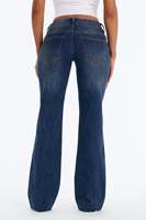 Jean en denim extensible pour femme, taille basse, ourlet brut, délavage bleu vintage, fournisseur en gros, vêtements personnalisés, pantalon d'été