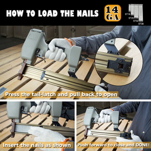 ST38H Clavadora <span class=keywords><strong>de</strong></span> hormigón resistente <span class=keywords><strong>de</strong></span> calibre 14 con bozal magnético, gatillo <span class=keywords><strong>de</strong></span> bloqueo <span class=keywords><strong>de</strong></span> seguridad, <span class=keywords><strong>pistola</strong></span> <span class=keywords><strong>de</strong></span> <span class=keywords><strong>clavos</strong></span> en T <span class=keywords><strong>de</strong></span> 3/4 "a 1-1/2" - Product Image 2