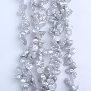 Perles d'eau douce naturelles en vrac, perles de pain en forme de mantou avec trou latéral de 6 à 10 mm, pour la fabrication de colliers et de bracelets en gros - Product Image 2