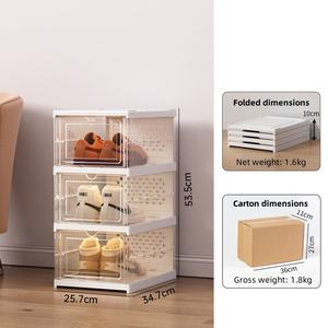 حذاء رياضي شفاف قابل للطي ، بلون أبيض وباب شفاف ، بلاستيك قابل للفصل ، - Product Image 5